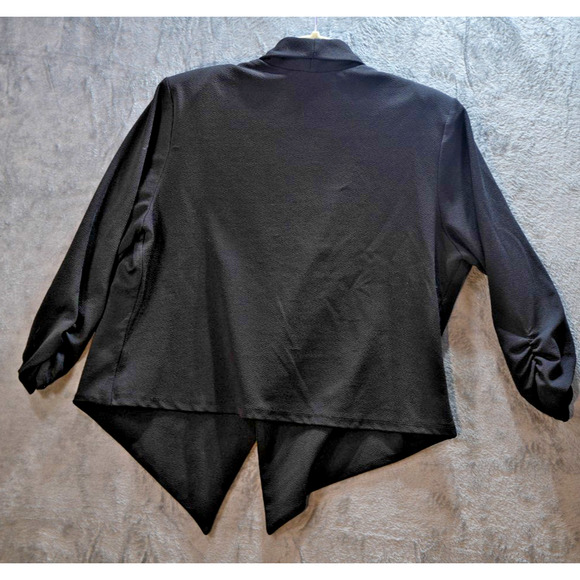 Hybrid & Company Black Draped Open Front Blazer Women's Size M Lightweight - Picture 6 of 6